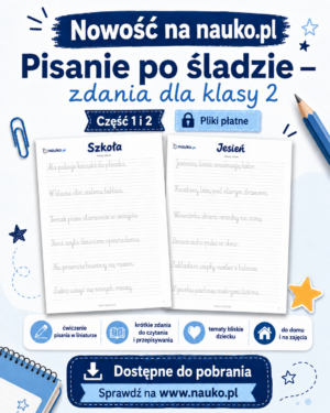 Pisanie po śladzie dla klasy 2 - zdania w liniaturze