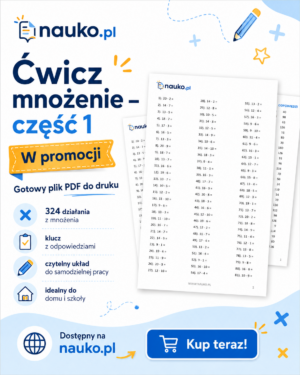 Opanuj mnożenie, część 1 – PDF do druku z kluczem odpowiedzi