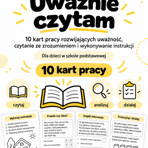 Trening koncentracji - 4 uwaznie czytam -nauko.pl