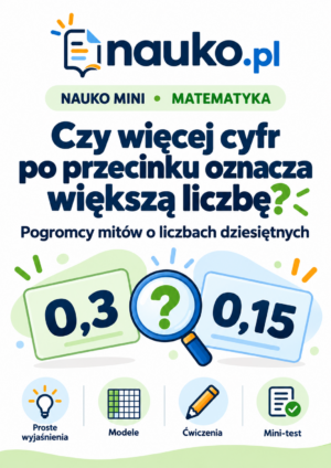 NAUKO MINI – Czy więcej cyfr po przecinku oznacza większą liczbę? | Liczby dziesiętne – ćwiczenia PDF