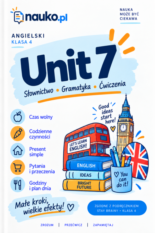 Kolorowy angielski_ Unit 7 Angielski? Mam to! – klasa 4, Unit 7 | Brainy – powtórka, ćwiczenia i test PDF