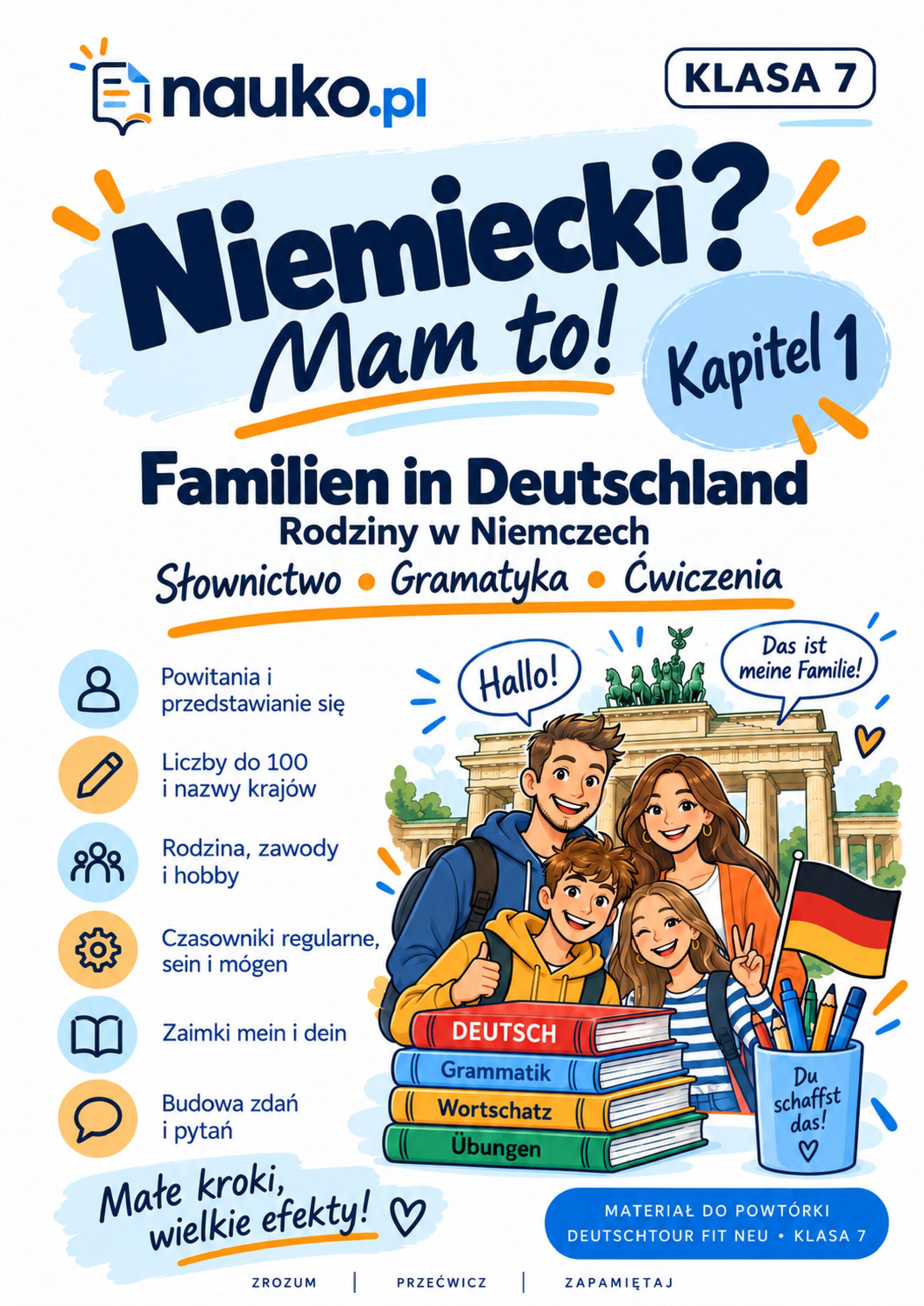 Niemiecki? Mam to! – klasa 7, Kapitel 1 | Deutschtour FIT neu – powtórka i test PDF