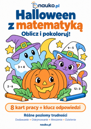 Halloween z matematyką – 8 kolorowanek matematycznych PDF | Darmowe karty pracy