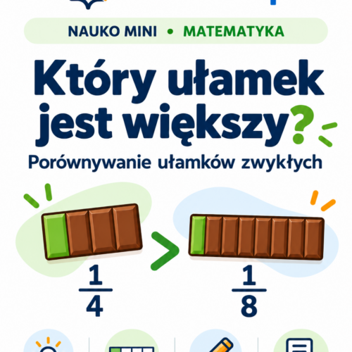 NAUKO MINI – Który ułamek jest większy? | Porównywanie ułamków zwykłych – ćwiczenia PDF